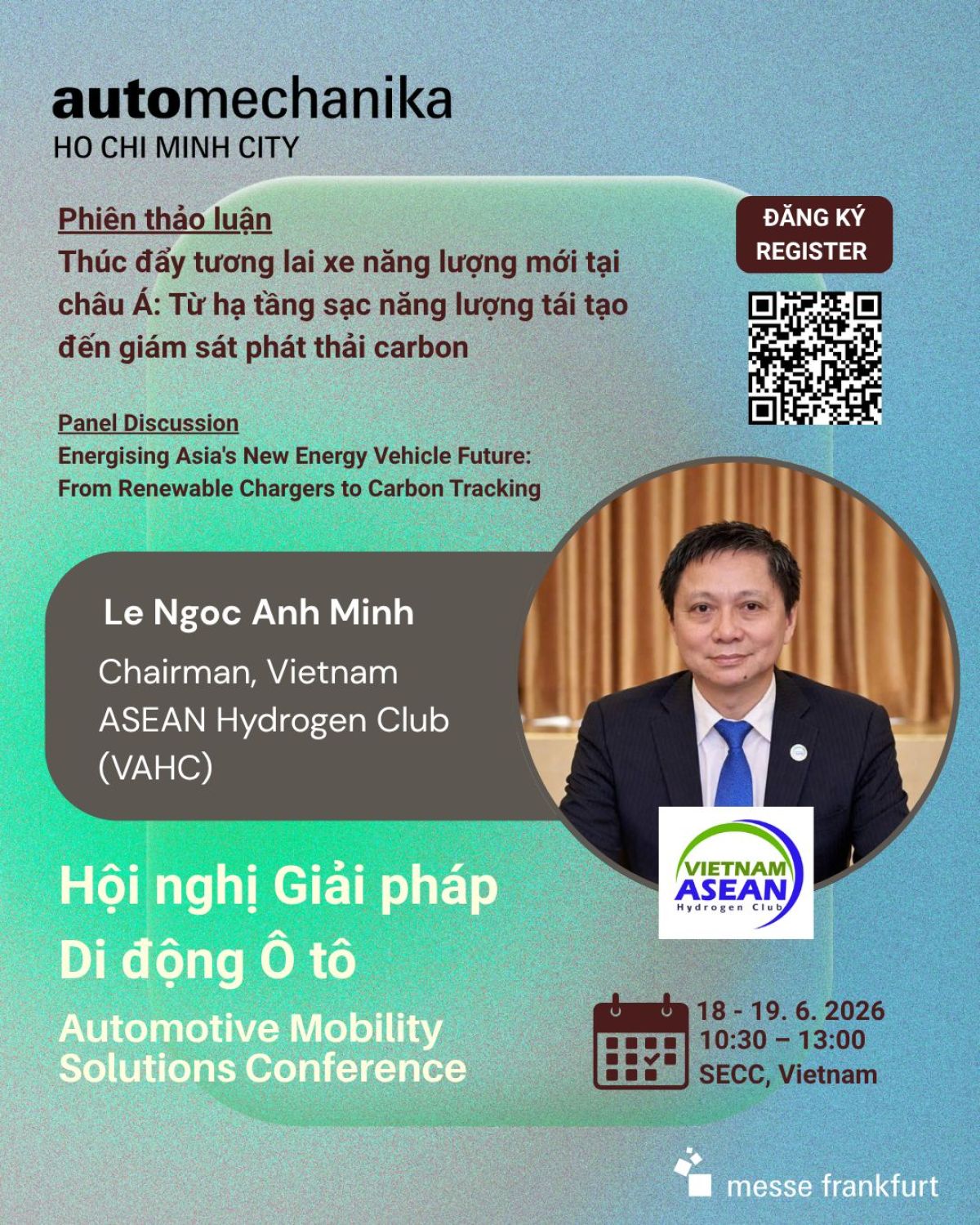 CLB Hydrogen Việt Nam ASEAN (VAHC) điều phối phi&ecirc;n thảo luận cấp cao tại Hội nghị Giải ph&aacute;p Di động &Ocirc; t&ocirc; (Automechanika TP.HCM 2026)